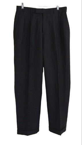 Custom Bespoke Three Piece Gray Blue Stripe Vest Slim Suit 44R Pants 33X30 - Picture 10 of 17