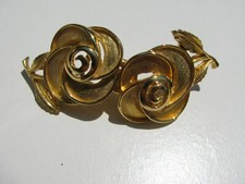 VTG. MIMI D IN 1982 RETRO PAISLEY PATTERN PETAL FLOWER LEAVES BELT SASH BUCKLE