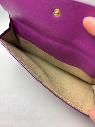 BOTTEGA VENETA Logo Intrecciato Bifold Long Wallet Leather Purple Italy - Picture 5 of 17