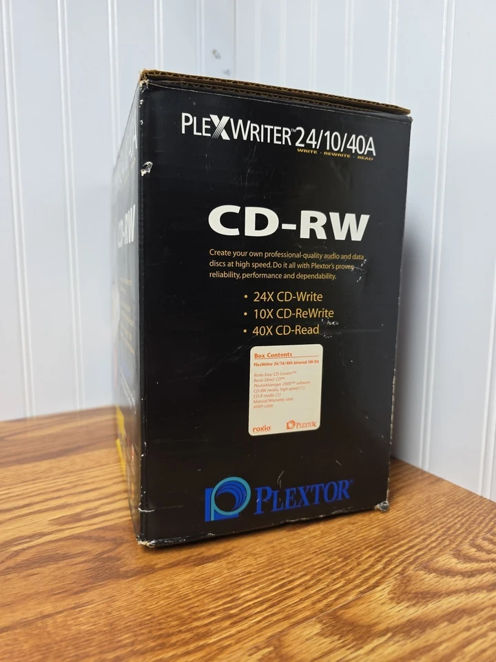 Vintage Plextor PlexWriter 24/10/40A IDE CD-RW Drive PX-W2410T BOX/INSERTS ONLY - Image 2 of 4