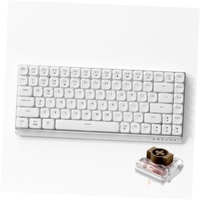 EWEADN MK84 75% Wireless Low Profile Mechanical Keyboard Tri-Mode White-MK84