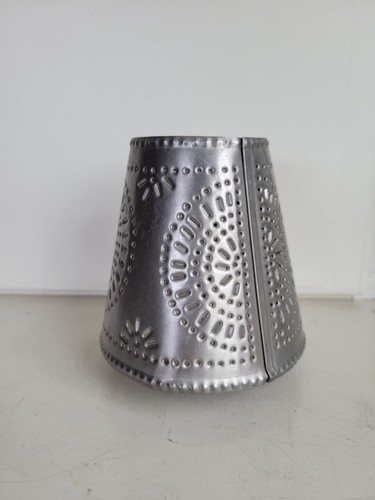 Vintage Punched Pierced Tin METAL CANDLE SHADE Topper Sunburst Star Mandala 5" - Picture 2 of 6