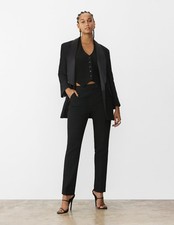 GSTQ Women's Satin Tuxedo Pant Black Size 6