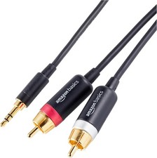 Amazon Basics 3.5mm Stereo Aux to 2 x RCA Audio Cable 15 feet 