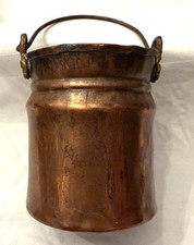 altes kleines Kupfer Henkelgef&auml;&szlig; Eimer ? Cachepot ? Kupfer Messing H 9 cm