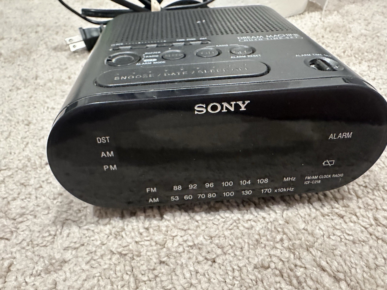 Sony Dream Machine Clock Radio - Black Nostalgic (ICFC218)