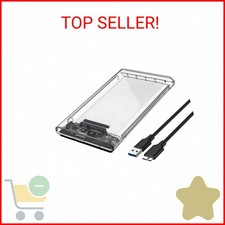 2.5" External Hard Drive Enclosure, SATA to USB 3.1 Tool-Free Clear for 2.5 Inch