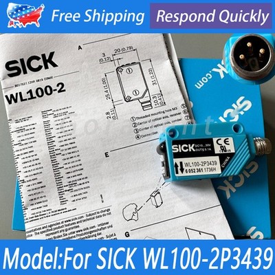 NEW For Sick WL100-2P3439 6052361 Photoelectric Switch Sensor 10-30VDC 3-Pins