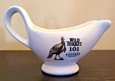 Wild Turkey 101 Bourbon Whiskey Ceramic Gravy Boat Barware Collectible NEW
