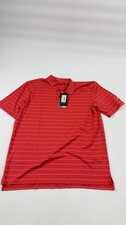 Callaway Polo Shirt Mens Medium Red Stripe Opti-Dri Golf UPF 50 Performance