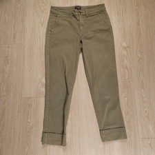 NYDJ Lift Tuck Crop Cuffed Capri Stretch Jeans Women Size 6 Olive Green