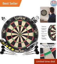 Authentic Regulation 17.75  Sisal Dartboard with Steel Tip Darts Included