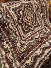 hand-crocheted new unsued approx. 60" square afghan blanket lovely warm gift