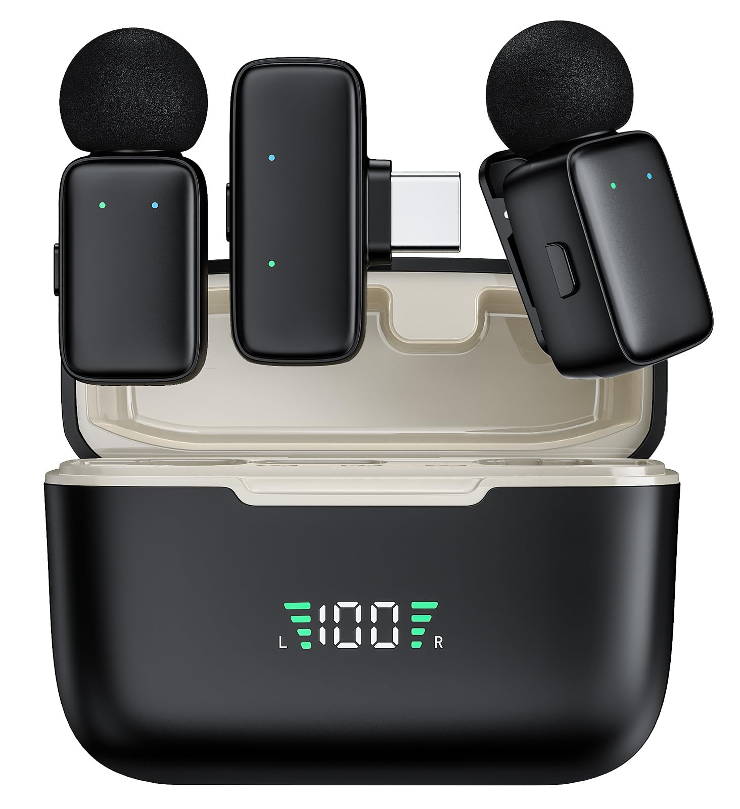 Microphone cravate sans fil pour éliminer les bruits de fond sur smartphone et iPhone
