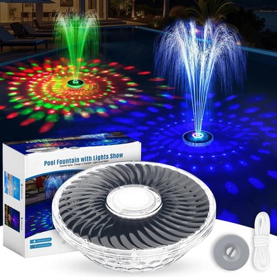 Solar Fountain with LED Lights 2025 Upgraded - Floating Solar Pool Fountains ...