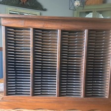 Vintage Wooden CD Rack Storage Holds 100 CDs