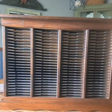 Vintage Wooden CD Rack Storage Holds 100 CDs