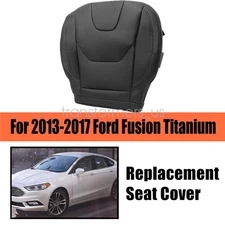 For Ford Fusion Titanium Sedan 2013-2017 Leather Seat Cover Driver Bottom Black