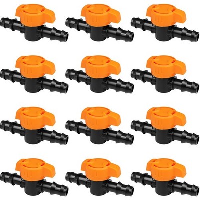 iMopo 12 Pcs Drip Irrigation Barbed Valves, 1/2'' Drip Barbed Shut Off Valve ...