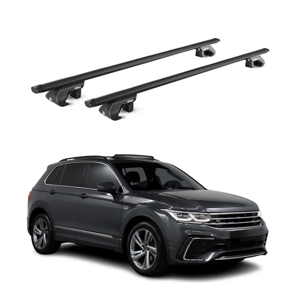 DachträGer FüR VW Tiguan 5N AD1 Allspace 2016-2024 90Kg Alu Schwarz 2X ABE-image