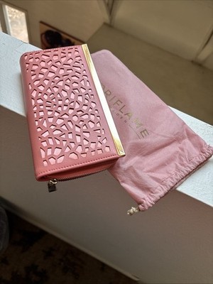 Oriflame Peach Cutout Wallet With Dust Bag