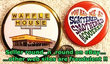 Waffle House PIN BUTTON SET Smothered American Fast Food Restaurant Rare