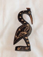 Vintage Very Decorative SOUTH AFRICAN HAND CARVED ETCHED Bird Figurine Sculpture