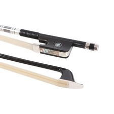 4/4 Cello Bow Plaid Carbon FIber Ebony Frog Natural Horse Hair Both Eyes Inlay