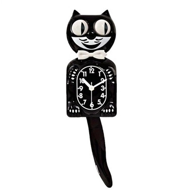 KLASSISCHE SCHWARZE KIT-CAT-UHR 15,5'' Kit-Cat-Klock Vintage-Katzenuhr mit schwin