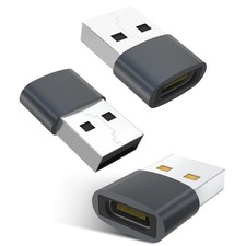 YISH USB C to USB Adaptor 3 Pack USBC Female to USBA Male Adapter for Fast