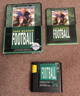 John Madden Football (Sega Genesis) CIB Complete Cardboard Box Tested