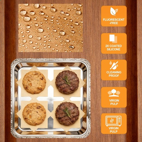 4x4 Inch Baking Parchment Paper 400 Sheets/Pack Non-Stick Food-Grade Unbleached - Picture 4 of 10