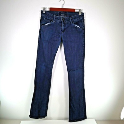 Hudson Flare Bootcut Jeans Size 27 Womans Dark Wash Low Rise Flap Pockets Blue