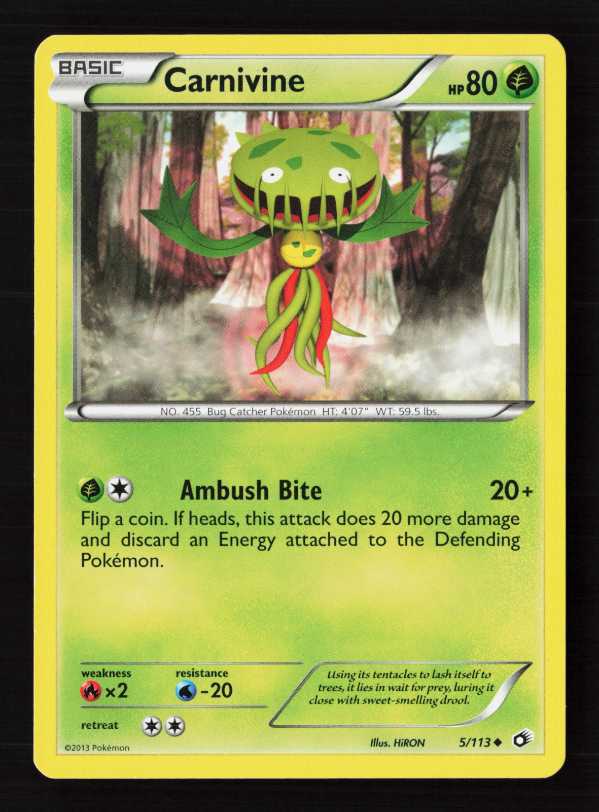 Carnivine 5/113 Pokemon TCG Legendary Treasures LP