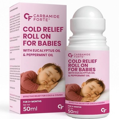 Carbamide Cold Relief Roll On for Babies with Eucalyptus & Peppermint Oil 50ml