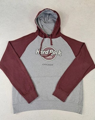 Hard Rock Cafe Pullover Hoodie Printed Chicago 55% Baumwolle Grau M