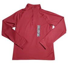 All in Motion Boys Size L Maroon Quick Dry Stretch Long Sleeve Pullover FREE S H
