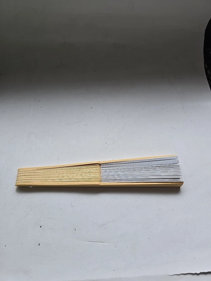 78x Bamboo Hand Fans White Paper Wedding Favors – Vintage Party Decoration  - image 2 of 4