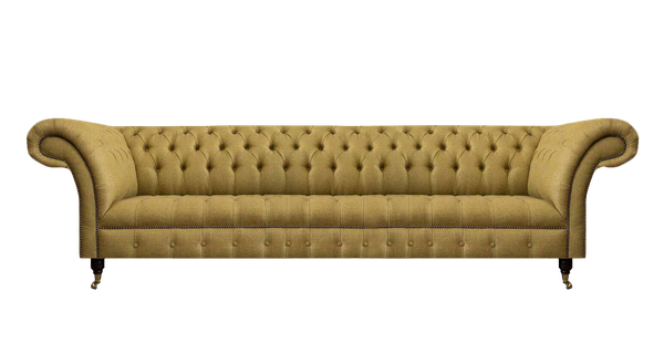 Dunkelgelbe Chesterfield Couch Designer Viersitzer Edle Polstercouchen-image