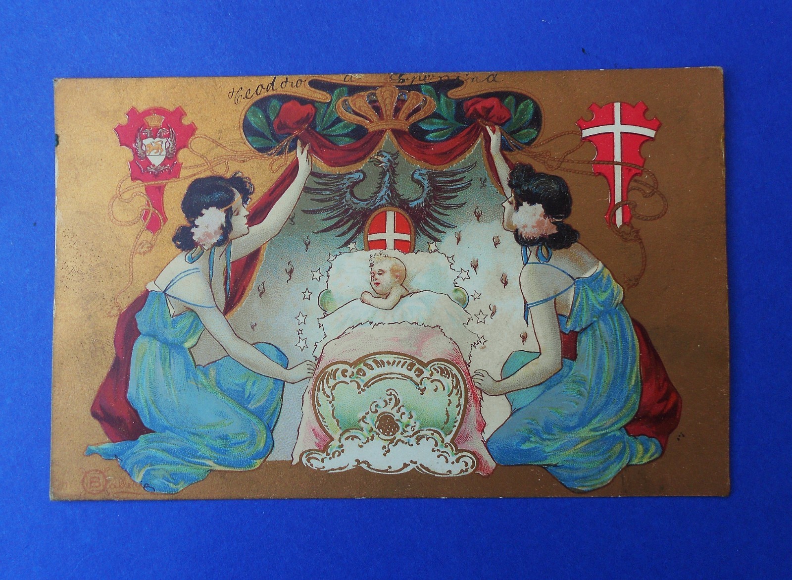 Cartolina Ballerio Case Reali Savoia Nascita Principessa Principe VG Tombesi