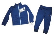 Nike Little Boys Track Suit Pants Jacket Navy Blue Size 4 Athletic Outfit NWT
