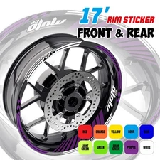 Purple 17" Wheel Rim Stickers GP02 For Kawasaki Ninja 400 EX400 20 21 22 23 24