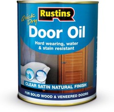 Rustins Quick Dry Door Oil Clear Satin Finish Wood Treatment 750ml