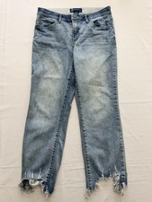 Democracy Absolution Ankle Jeans Womens 8 Blue Wash High Rise Distressed 32x26.5