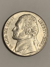 2001-D Thomas Jefferson Nickel 5 Cent Coin.