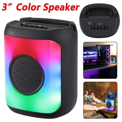 3'' Color Portable Mini Bluetooth Speaker Audio Dock LMS-301 QFX FM/TWS/AUX/TF