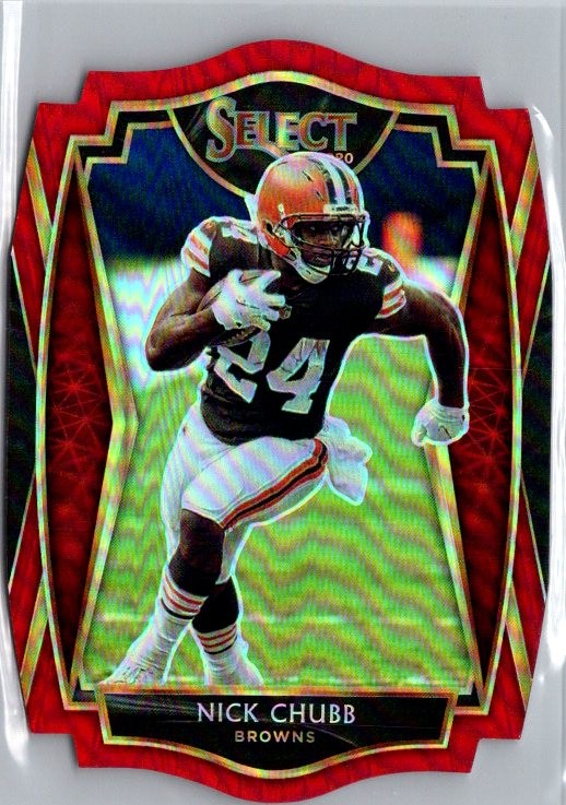 2020 Panini Select #125 Nick Chubb Red Prizm Die Cut