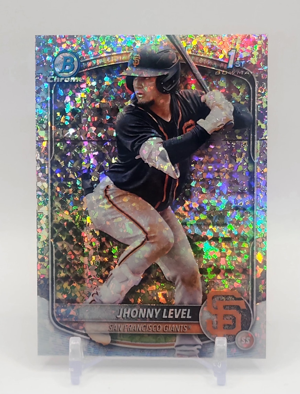 2025 Bowman Chrome 1st Prospects Jhonny Level #BCP-147 Mini Diamond Giants