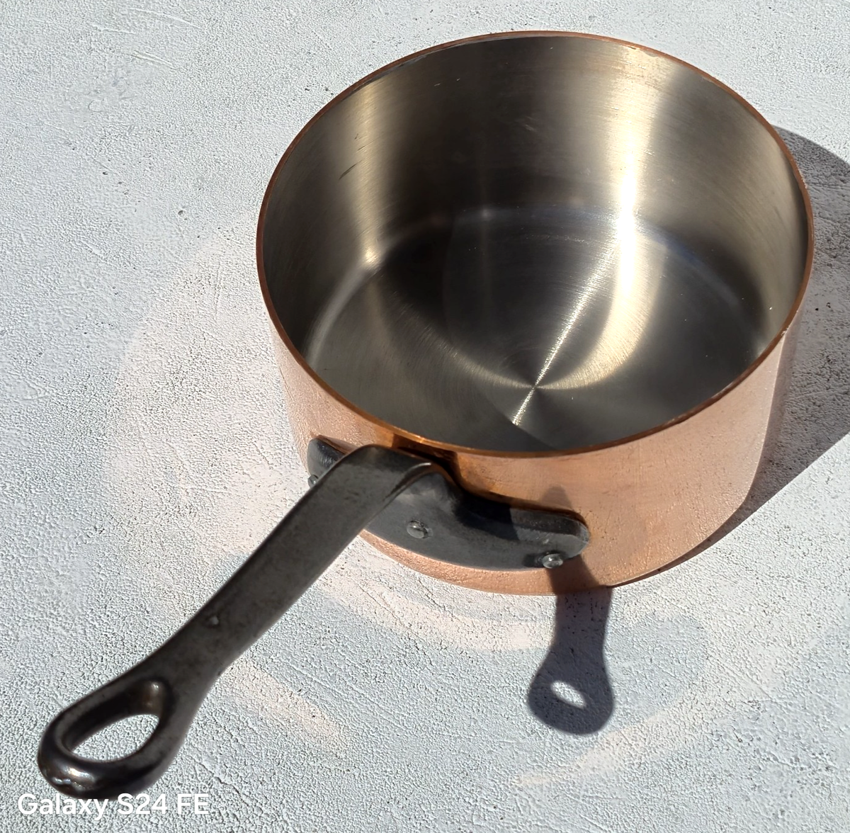Vintage French Copper Pan Set of 5 Tournus France Stainless Steel