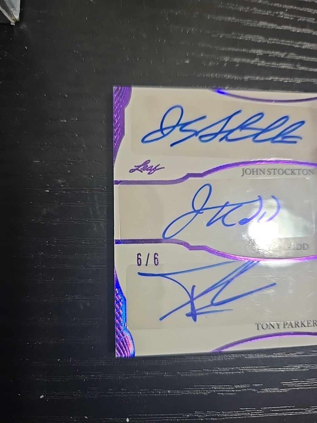 TRIPLE AUTO Stockton/Kidd/Parker Game Used Memorabilia  #6/6 SSP view 10